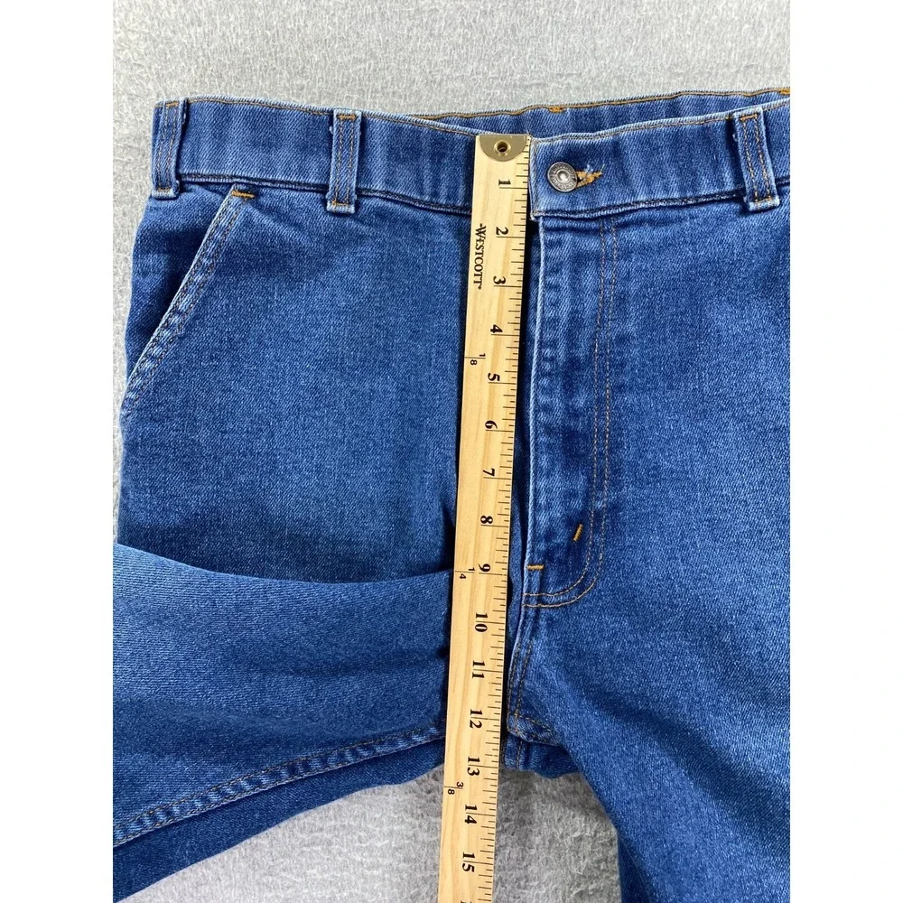Vintage Levi's With‎ A Skosh Orange Tab Mens Sz 34x25 Blue Leather Pocket Patch